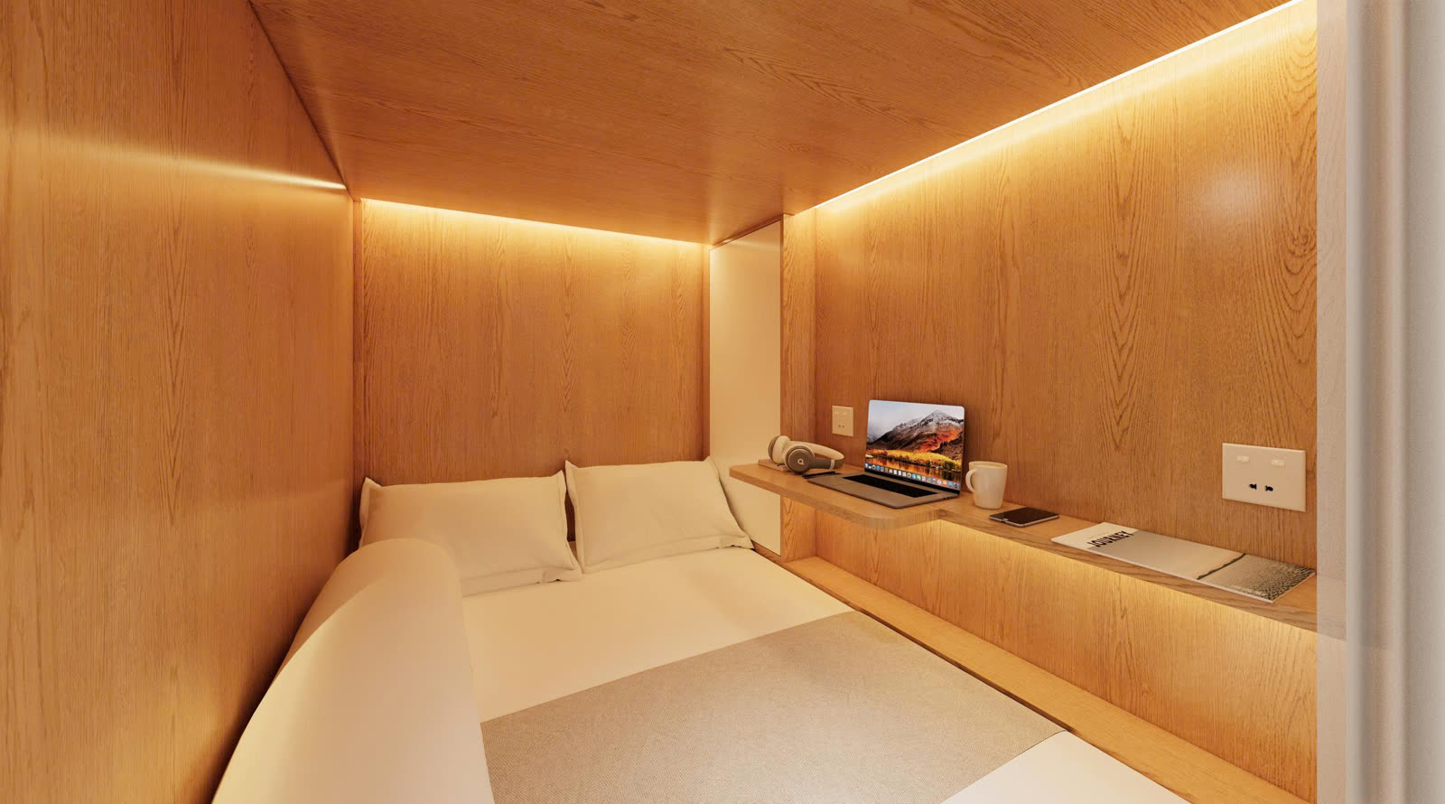 Lối đi trong khu sleepbox nhiều người ở