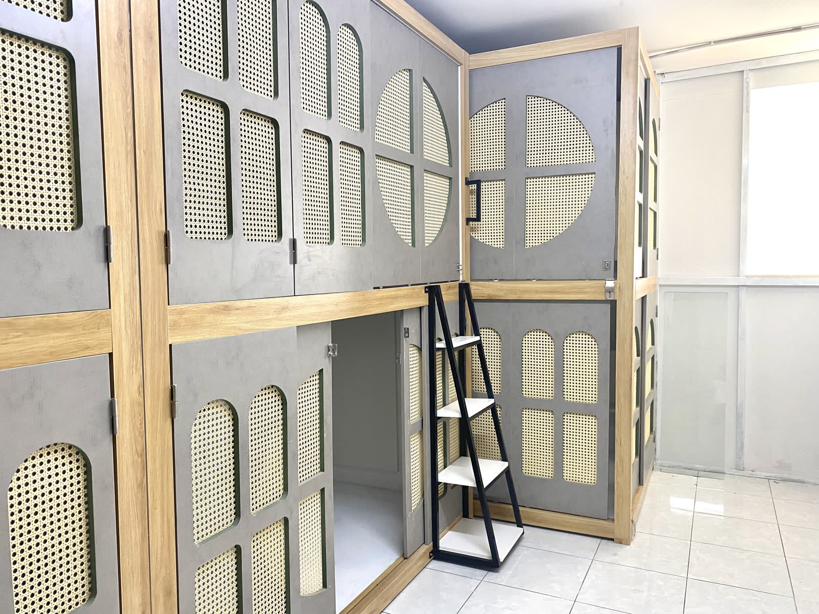 Khu sleepbox hoàn thiện với các khoang đồng đều