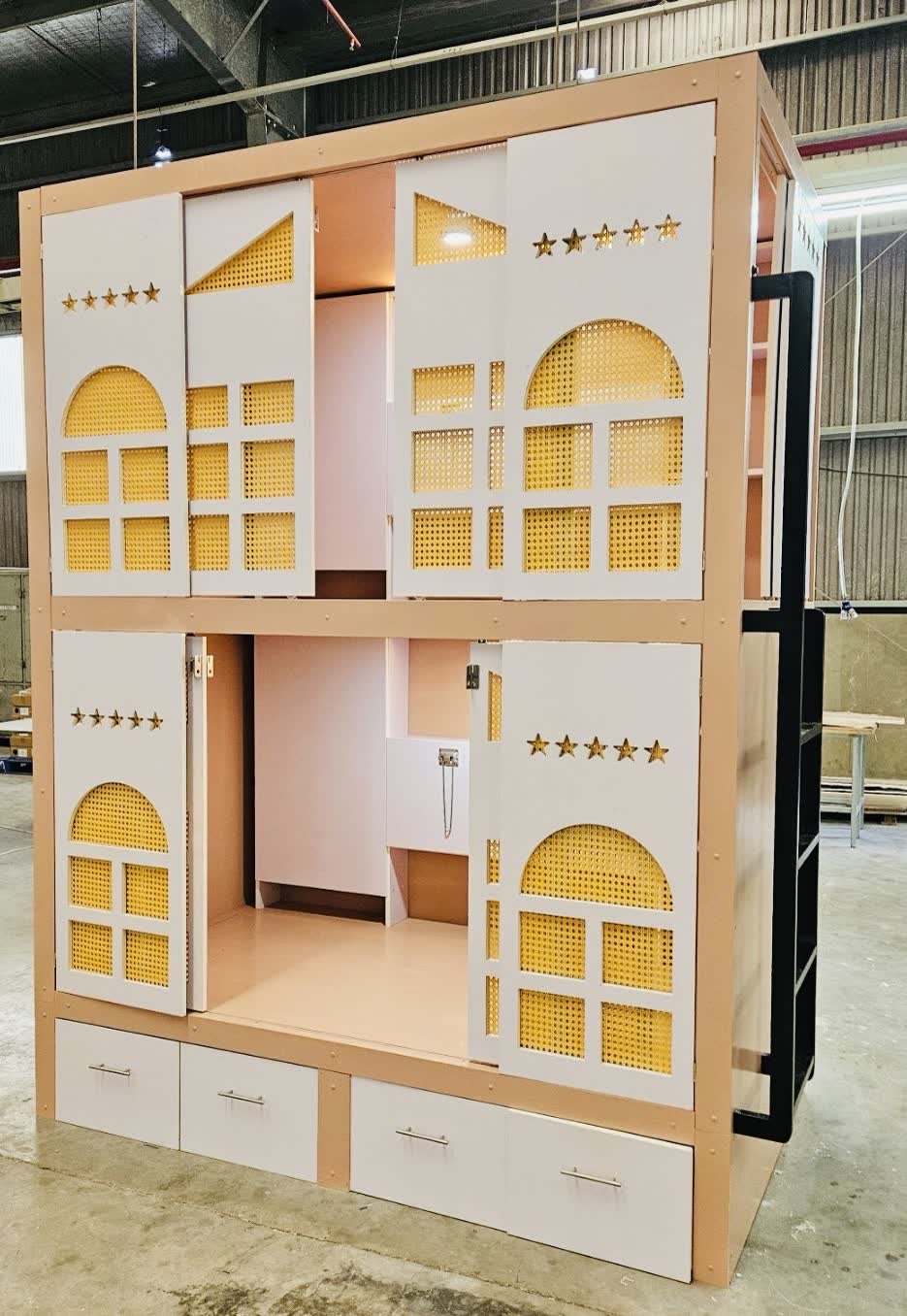 Dãy khoang ngủ trong khu sleepbox cho thuê