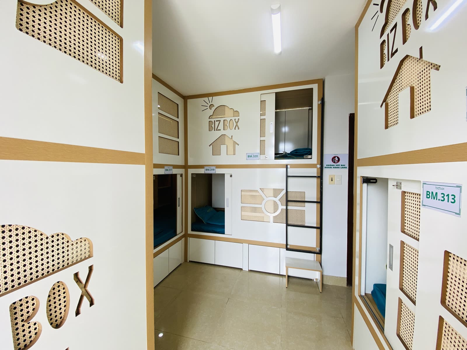 Khu sleepbox hoàn thiện trong nhà hẻm