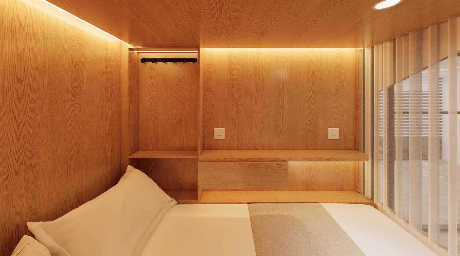 Khu sleepbox hoàn thiện đồng đều