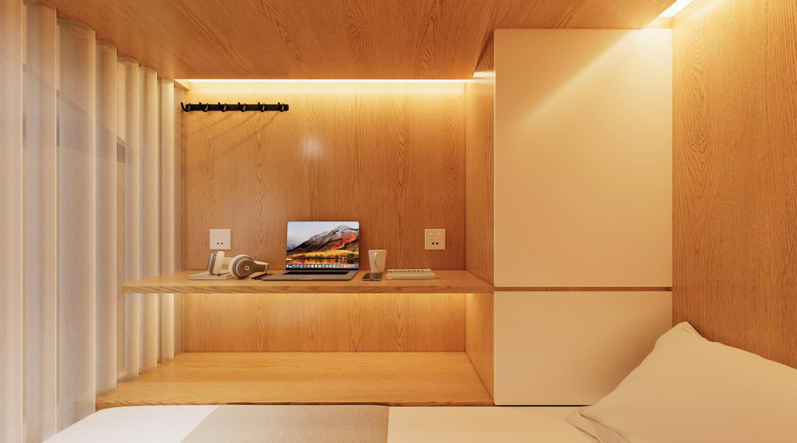 Khoang ngủ theo mẫu chuẩn trong khu sleepbox