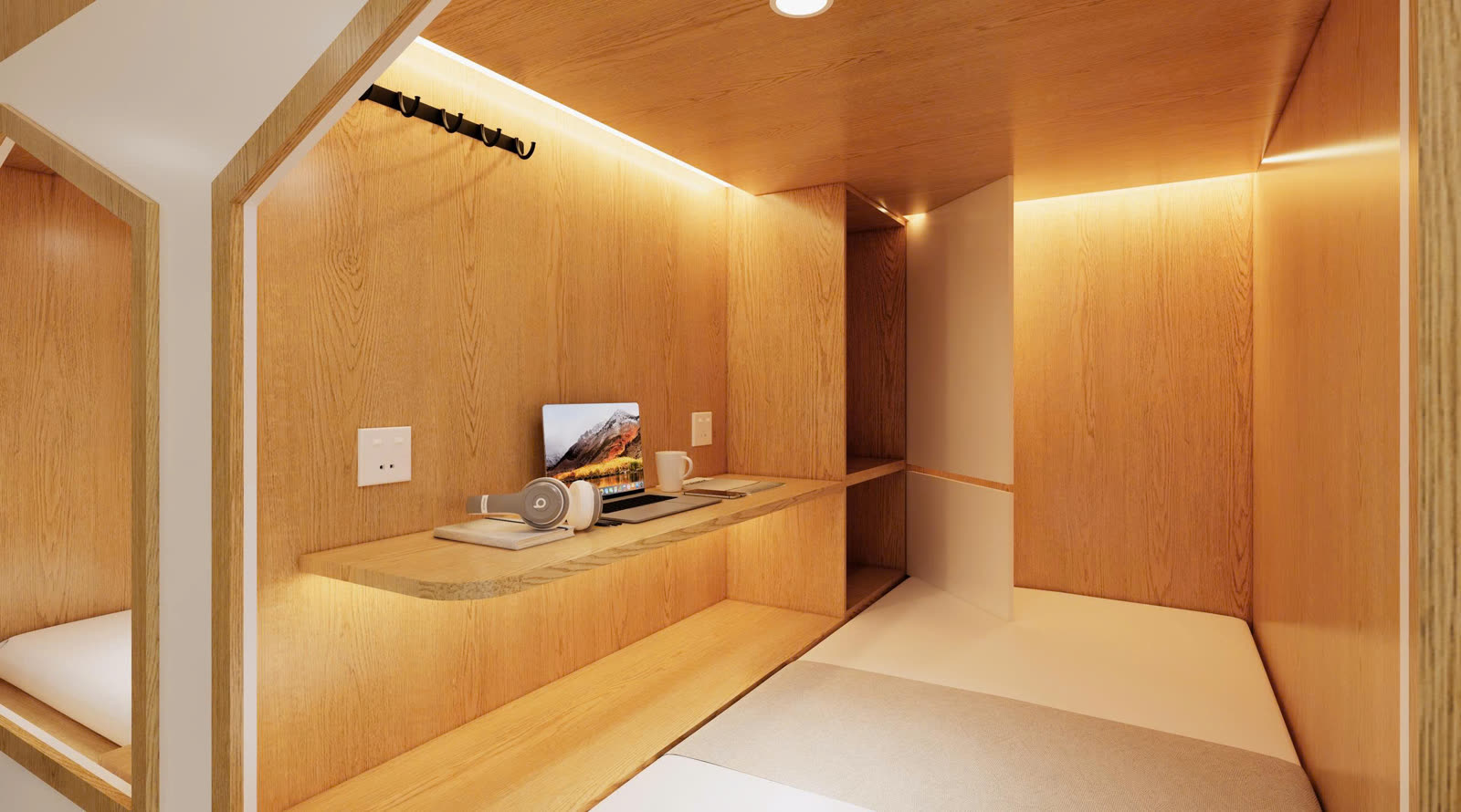 Lối đi thẳng trong khu sleepbox
